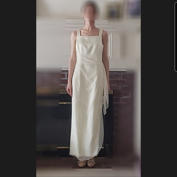 Off-white sheath dress prom bridal bridesmaid 6P - Picture 11 of 11